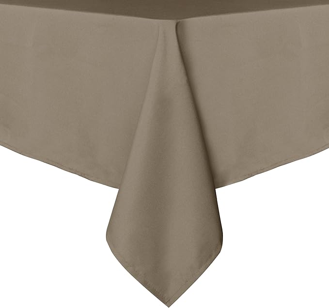 sancua Square Tablecloth - 60 x 60 Inch - Stain and Wrinkle Resistant Washable Polyester Table Cloth, Decorative Fabric Table Cover for Dining Tables, Buffet Parties and Camping, Taupe