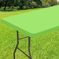 Smiry Rectangle Tablecloth, Elastic Fitted Flannel Backed Vinyl Tablecloths for 6ft Folding Tables, Waterproof Wipeable Table Covers for Indoor, Outdoor, Picnic and Camping (Lime Green, 30"x72")