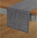 Solino Home Linen Table Runner 72 Inches Long - Athena, 100% Pure Linen Chambray Black Table Runner 14 x 72 Inch for Dining, Winter