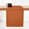 D'Moksha Homes Linen Rust Table Runner 48 Inches - 100% Pure Linen Table Runner 14 x 48 Inch for Coffee Tables, Dresser, Spring, Easter - Machine Washable
