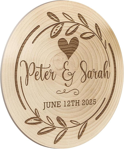 100 Pack Personalized Wedding Coasters, Custom Cardboard Coasters for Drinks with Photo Print and Text, Keepsake Wedding Favors and Gifts for Couples, 3.95" Round (Design 1)