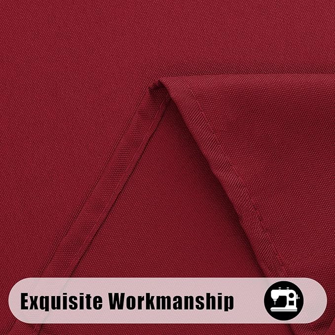Smiry Rectangle Table Cloth, Waterproof Anti-Scratch Polyester Tablecloth, Decorative Washable Fabric Table Cover for Dining, Buffet, Parties and Outdoor, 60x120, Wine Red