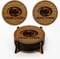 LazerEdge Penn State Nittany Lions Wooden Coaster Set - Cherry Wood - Officially Licensed Product - 4-Pack