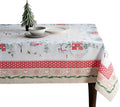 Maison d' Hermine Table Cloth Square Table 100% Cotton 54 x 54 Inches Fall Tablecloth Reusable Everyday Use for Thanksgiving Christmas Decorations Dining Farmhouse Party (Rural Christmas)