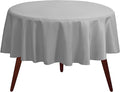 Gee Di Moda Round Tablecloth - 108 Inch Silver Round Table Cloth for 48 to 72 Inch Round Tables - Heavy Duty Washable Fabric - for Buffet Table, Holiday Party, Dinner, Wedding & Baby Shower