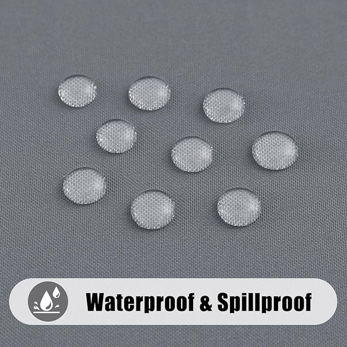 Smiry Rectangle Table Cloth, Waterproof Anti-Scratch Polyester Tablecloth, Decorative Washable Fabric Table Cover for Dining, Buffet, Parties and Outdoor, 60x84, Grey