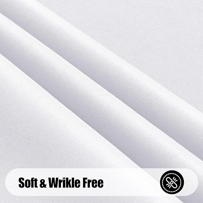 Smiry 4 Pack Rectangle Table Cloth, Waterproof Anti-Scratch Polyester Tablecloth, Decorative Washable Fabric Table Cover for Dining, Buffet, Parties and Outdoor, 60x120, White