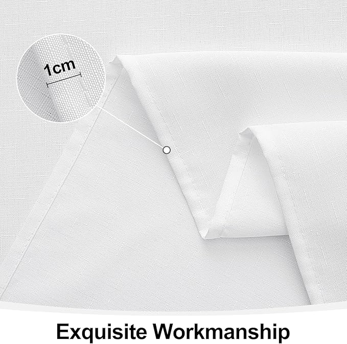 Smiry Square Table Cloth Linen Textured, Waterproof Spillproof Anti-Wrinkle Burlap Tablecloth, Washable Decorative Fabric Table Cover for Dining, Party, Banquet, 54 x 54 Inch, White