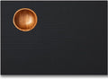 Placemats Set of 4 - Easy Clean Woven Vinyl Placemats for Dining Table, Indoor/Outdoor Place Mats, Washable PVC Table Mats（Black）