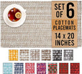Urban VillaPlacemats for Dining Table 100% CottonPlacemats 14''x20'' Over Sized Tablemats Set of 6 Placemats Egg Shell Two Tone Tablemats for Family Dinners Wedding Parties Everyday UsePlacemats