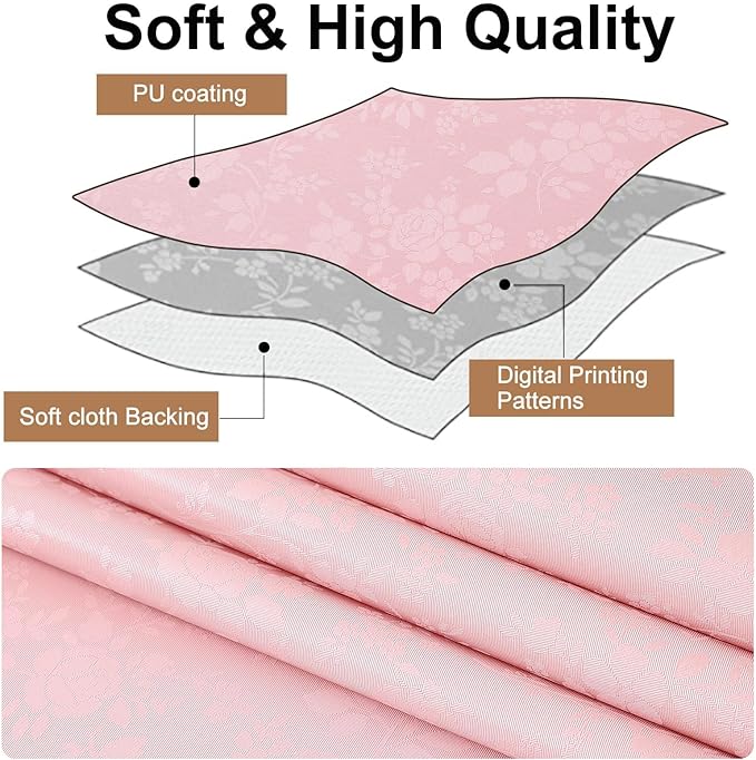 Smiry Rectangle Table Cloth, Waterproof Heavy Duty Vinyl Tablecloths, Wipeable Washable Table Cover for Kitchen, Dining Room & Valentines(Pink, 60" X 84")