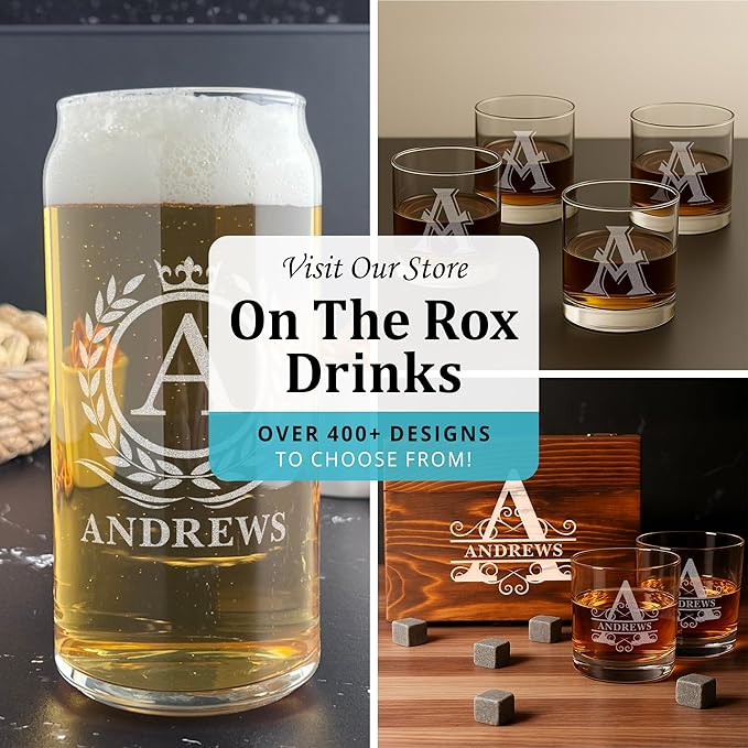 Monogram Beer Glasses for Men (A-Z) 16 oz - Beer Gifts for Men Brother Son Dad Neighbor - Unique Gifts for Him - Personalized Drinking Gift Beer Glass Mugs - Engraved Beer Can Glass (Z)