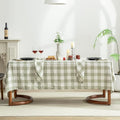 EVERLY 100% Yarn-Dyed Linen Rectangle Tablecloths 60x84Inches for Dining,Buffet Parties,Picnic,Events and Restaurants,Decorative Halloween,Thanksgiving Machine Washable Tablecloths-Sage Green Plaid