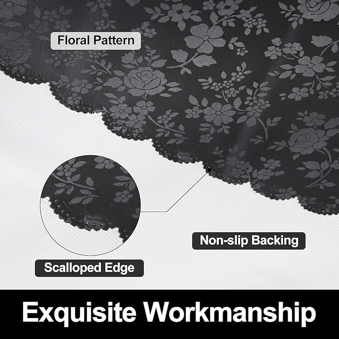 Smiry Square Table Cloth, Waterproof Heavy Duty Vinyl Tablecloths, Wipeable Washable Table Cover for Kitchen and Dining Room (Black, 54" X 54")