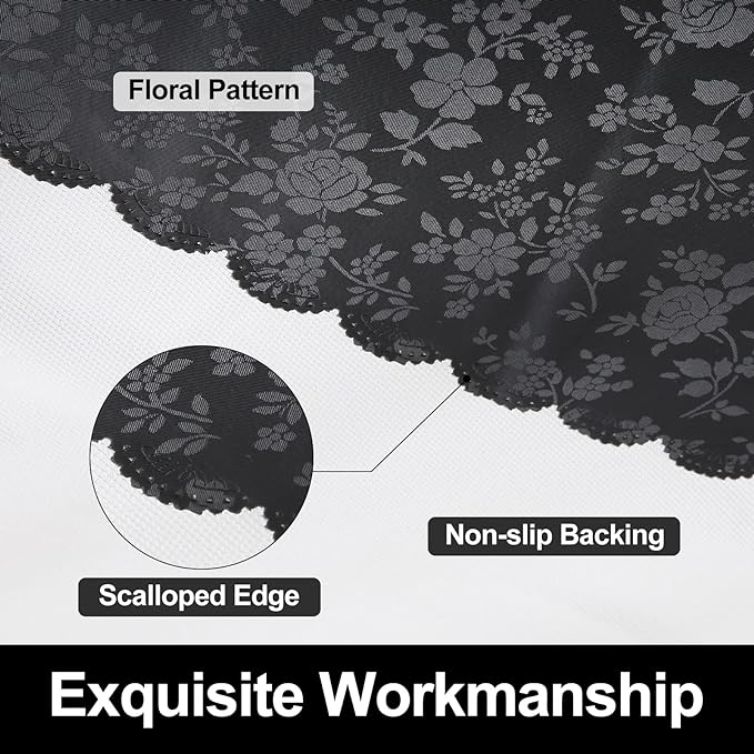 Smiry Rectangle Table Cloth, Waterproof Heavy Duty Vinyl Tablecloths, Wipeable Washable Table Cover for Kitchen and Dining Room (Black, 54" X 108")