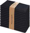 Urban Villa Cloth Napkins Set of 12 20x20 Inches 100% Cotton Napkins Cloth Washable Durable Reusable Absorbent Table Dinner Napkins Cloth for Christmas Hotel Lunch Restaurant Weddings Parties - Black