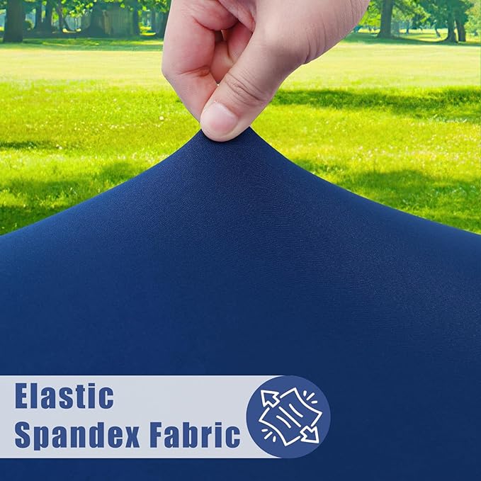 Spandex 4 Foot Rectangle Table Cloth 2 Pack, Elastic Fitted Tablecloths for Picnic, Stretch Washable Patio Table Cover for Outdoor, Camping, Banquet and Parties (Navy, 30"x48")