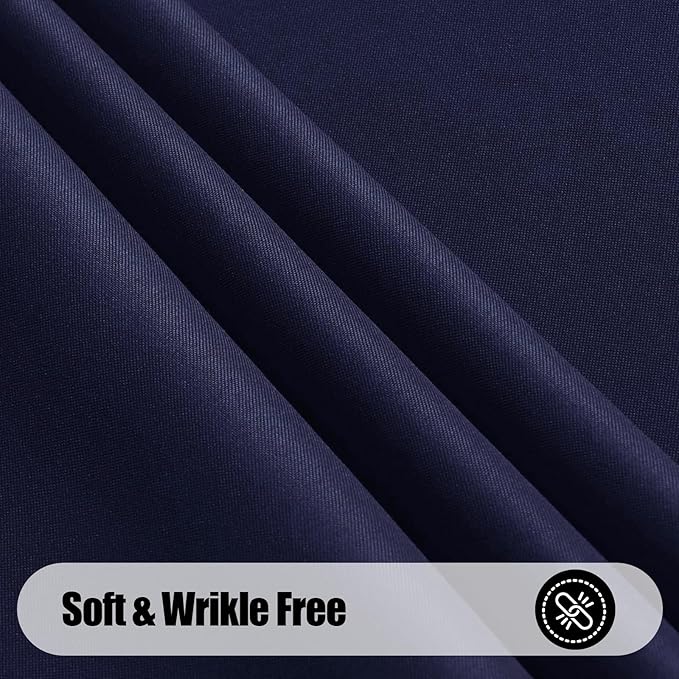 Smiry Rectangle Table Cloth, Waterproof Anti-Scratch Polyester Tablecloth, Decorative Washable Fabric Table Cover for Dining, Buffet, Parties and Outdoor, 60x120, Navy