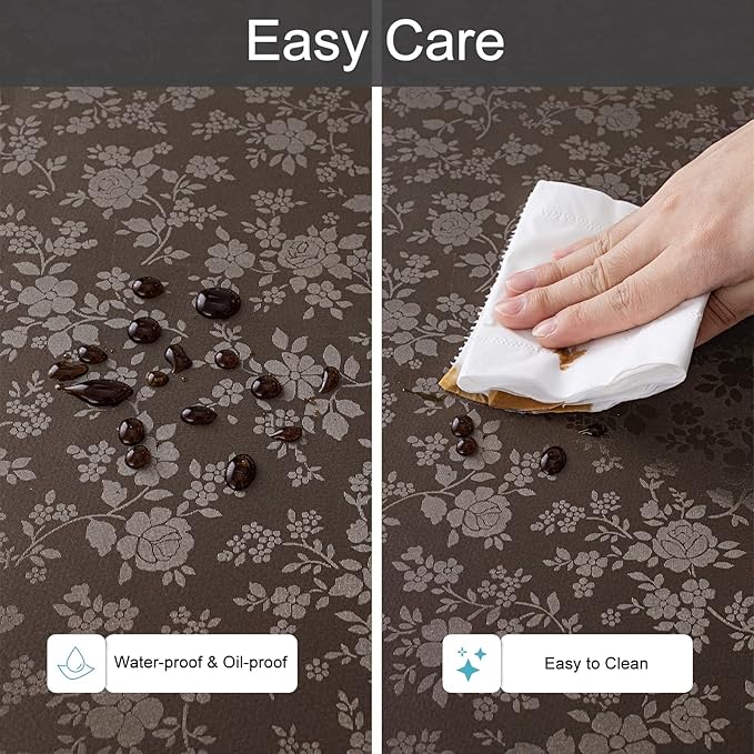 Smiry Rectangle Table Cloth, Waterproof Heavy Duty Vinyl Tablecloths, Wipeable Washable Table Cover for Kitchen and Dining Room (Coffee, 60" X 120")