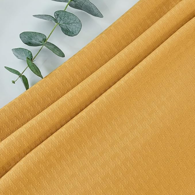 maxmill Square Tablecloth Water Resistance Antiwrinkle Spill Proof Weaved Texture Table Cloth, Decorative Fabric Table Cover for Banquet Parties Event Holiday Dinner, 70 x 70 Inch, Ochre Yellow