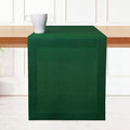 D'Moksha Homes Linen Forest Green Table Runner 120 Inches Long - 100% Pure Linen Dining Table Runner 14 x 120 Inch for St Patricks Day, Easter - Machine Washable