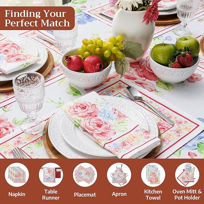 Maison d' Hermine Table Cloth Square Table 100% Cotton 60 x 60 Inches Tablecloth Reusable Decorative for Dining Room Farmhouse Home Valentines Day Decorations Spring Summer - Vintage Floral