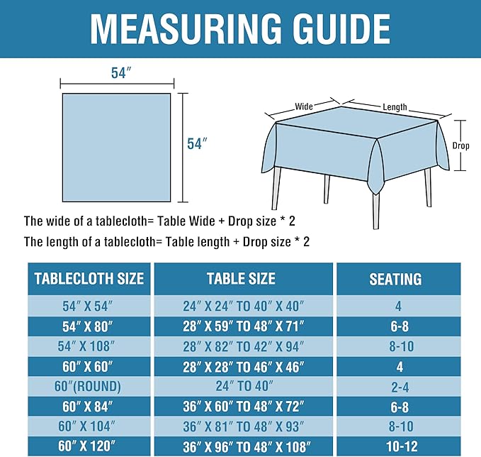 H.VERSAILTEX Linen Textured Table Cloths 54 x 54 Inch Premium Solid Tablecloth Spill-Proof Waterproof Table Cover for Dining Buffet Feature Extra Soft and Thick Fabric Wrinkle Free, Ink Blue