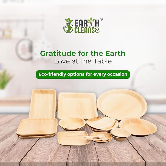 Compostable Palm Leaf Plates 10 Inch Round (50 Pack) | Disposable Biodegradable Plates Like Bamboo & Wooden | Microwave & Oven Safe | Eco-Friendly Dinnerware for Parties & Events