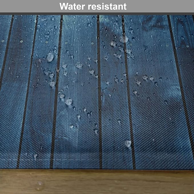 Ambesonne Dark Blue Place Mats Set of 4, Wooden Planks Texture Image Board Floor Wall Lumber Rustic Country Life, Washable Fabric Placemats for Dining Room Kitchen Table Decor, Pale Blue Dark Blue