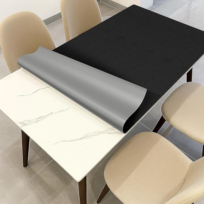 Warmstar Leather Table Cover 48 x 60 Inch, 1.8MM Thick PVC Table Protector Waterproof, Desk Cover Protector Non-Slip Desk Pad for Kitchen, Dresser, Gaming Desk,Dining Room Table