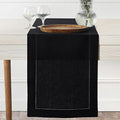 D'Moksha Homes Linen Black Table Runner 132 Inches Long - 100% Pure Linen Extra Long Table Runner 14 x 132 Inch for Spring, Easter - Classic Hemstitch