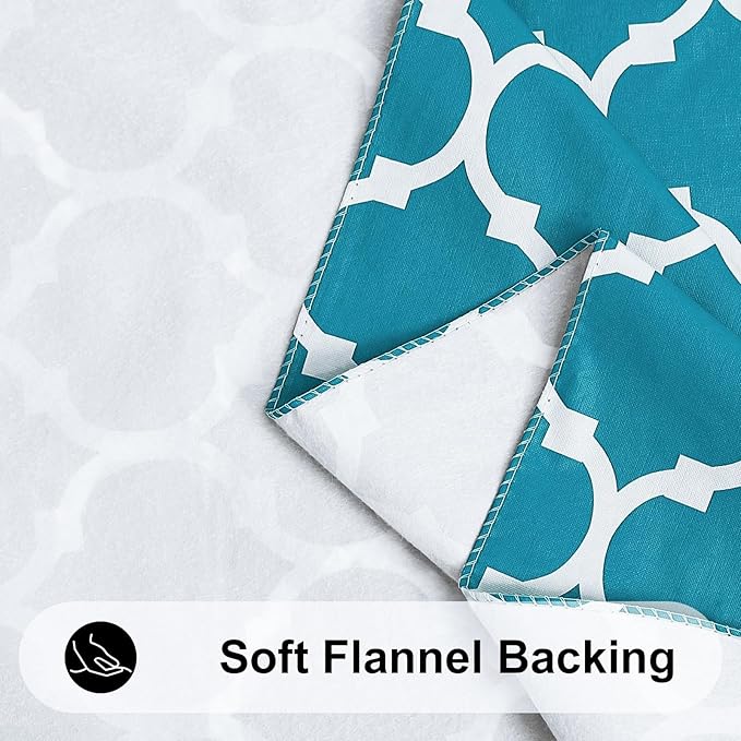 Smiry Rectangle Table Cloth, Waterproof Vinyl Tablecloth with Flannel Backing for Rectangle Tables, Wipeable Spillproof Plastic Tablecloths for Dining, Camping, Indoor and Outdoor (60"x144", Teal)