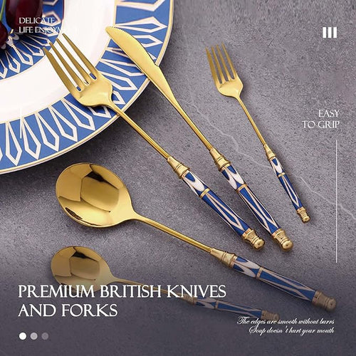 10-piece Silverware Set With Ceramic Handle, Premium Food Grade Stainless Steel Flatware Sets, Mirror Polished Cutlery Set, Dishwasher Safe (for 2 People)