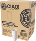 CIAO! 16oz White Paper Hot Cup, Disposable, 90mm Diameter 1,000 Count