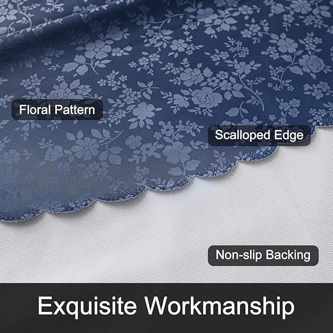 Smiry Rectangle Table Cloth, Waterproof Heavy Duty Vinyl Tablecloths, Wipeable Washable Table Cover for Kitchen and Dining Room (Navy Blue, 60" X 140")
