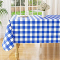misaya Rectangle Waterproof Vinyl Table Cloth, Buffalo Flannel Backed Tablecloth, Wipeable Plastic Table Cover for Seaside, Picnic, Outdoor (60" x 144", White and Blue)