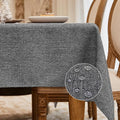 BALCONY & FALCON Square Tablecloth - Small Waterproof Table Cloth, Wrinkle Resistant Table Cover Linen Fabric Tablecloths for Dining Kitchen Wedding and Outdoor Decoration (Gray, 55"x55")