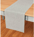 Solino Home Linen Short Table Runner 36 Inches - Athena, 100% Pure Linen Oyster Grey Table Runner 14 x 36 Inch Ideal for Dresser and Coffee Tables - Spring, Easter