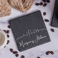 Blue Ridge Mountain Gifts - Montgomery AL Skyline Coasters, Set of 4 - Montgomery Alabama Souvenir, Slate Coasters with Minimalist Skyline, Housewarming Gift for Friends, Family, & Neighbors