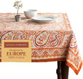 Maison d' Hermine Table Cloth Rectangle Table 100% Cotton 70 x 120 Inches Fall Tablecloth Reusable Everyday Use for Thanksgiving Christmas Decorations Dining Farmhouse Party (Palatial Paisley)