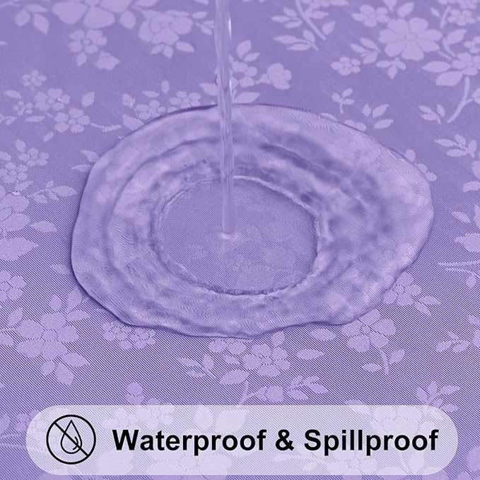 Smiry Square Table Cloth, Waterproof Heavy Duty Vinyl Tablecloths, Wipeable Washable Table Cover for Kitchen and Dining Room (Purple, 54" X 54")