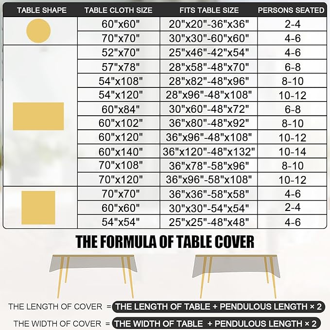 Smiry Rectangle Table Cloth, Waterproof Heavy Duty Vinyl Tablecloths, Wipeable Washable Table Cover for Kitchen and Dining Room (Beige, 52" X 70")