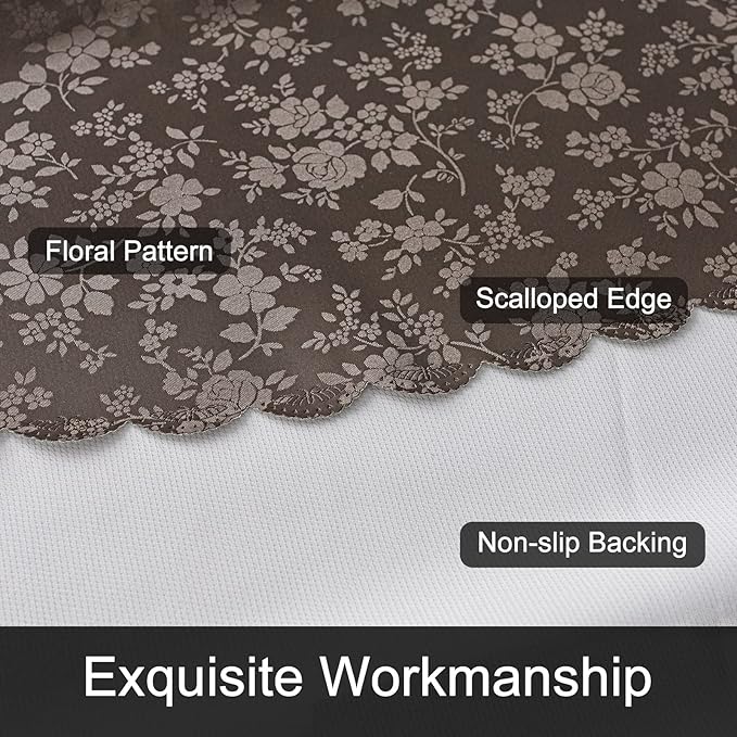 smiry Waterproof Vinyl Tablecloth, Rectangle Heavy Duty Table Cloth, Wipeable Table Cover for Kitchen and Dining Room (Coffee 1, 60X102 Inch)