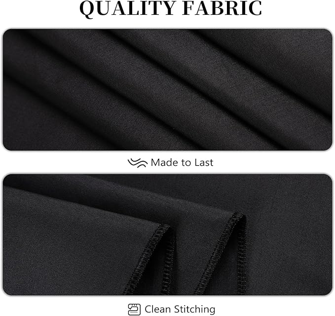 8 Pack Black Tablecloth 90 x 132 Inch Rectangular Table Cloth for 8 Foot Rectangle Tables, Wrinkle Resistant Washable Polyester Fabric Covers for Wedding Party Banquet Buffet and Camping