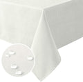 H.VERSAILTEX Linen Textured Table Cloths 54 x 108 Inch Premium Solid Tablecloth Spill-Proof Waterproof Table Cover for Dining Buffet Feature Extra Soft and Thick Fabric Wrinkle Free, Ivory