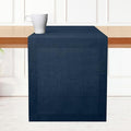 D'Moksha Homes Linen Navy Blue Table Runner 108 Inches Long - 100% Pure Linen Dining Table Runner 14 x 108 Inch for Easter - Machine Washable