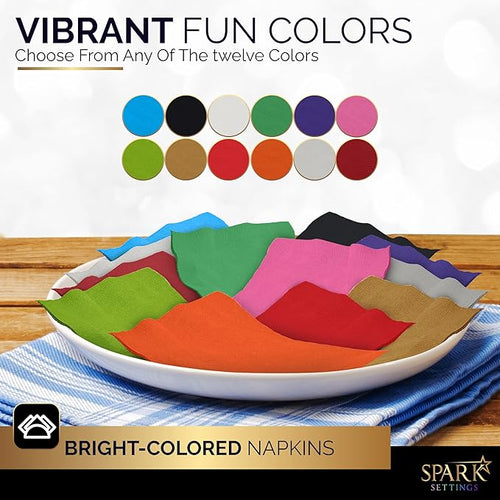 100 Pack Bright Pink Beverage Napkins, Big Party Pack, 2 Ply, Ideal for Wedding, Party, Birthday, Dinner, Lunch, Cocktails. (5” x 5”) by Amcrate