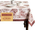 Maison d' Hermine Table Cloth Rectangle Table 100% Cotton 70 x 108 Inches Fall Tablecloth Reusable Everyday Use for Thanksgiving Christmas Decorations Dining Farmhouse Party (Holy Jouy - Brown)