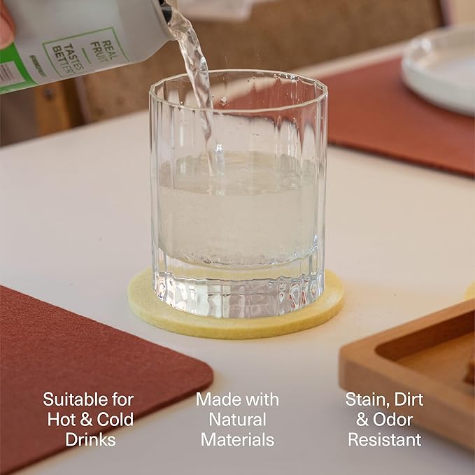 Graf Lantz - Bierfilzl Merino Wool Square Coasters Set of 4 - Greyscale (4"x4"x5mm) - Absorbs 30% Weight, Natural German Wool - Heat Resistant, Sustainable, Reusable - Home Decor, Coffee Table Decor