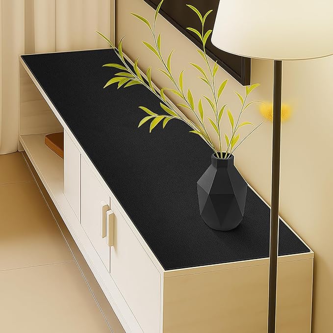 Warmstar Leather Table Cover 17 x72 Inch, 1.8MM Thick PVC Table Protector Waterproof, Desk Cover Protector Non-Slip Table Pad for Kitchen, Dresser, Gaming Desk,Dining Room Table